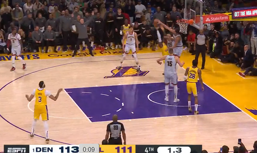  湖人险胜掘金,詹姆斯绝杀引爆全场欢呼  